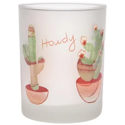 Culver 14-ounce Dof Double Old Fashioned Glass (set Of 4) - Howdy Cacti In Brown