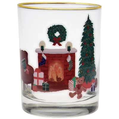 Culver 14-ounce Rim Dof Double Old Fashioned Glass (set Of 4) - Christmas Classic In Red