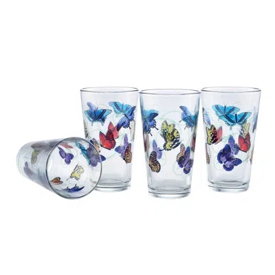 Culver Butterflies 16 Oz. Pint Glass In Multicolor