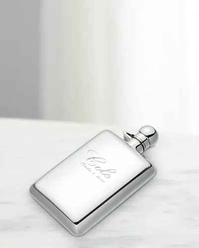 Cunill America Personalized Sterling Silver Hip Flask In Metallic