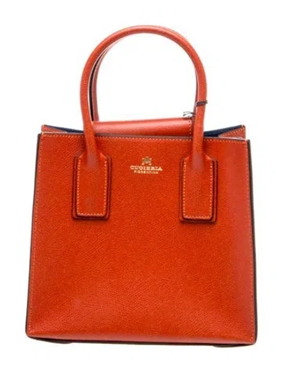 Pre-owned Cuoieria Fiorentina Leather Top Handle Bag In Orange