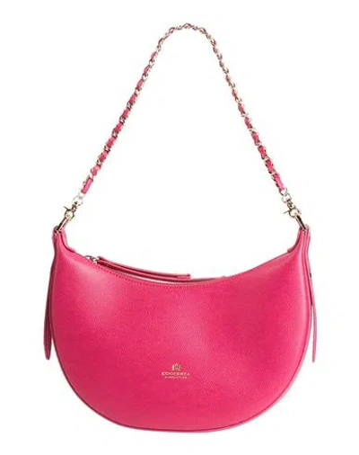 Cuoieria Fiorentina Woman Shoulder Bag Fuchsia Size - Leather In Pink