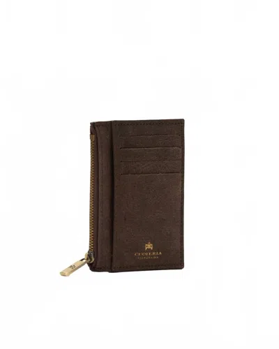 Cuoieria Fiorentina Women's Zip Card Holder In Cioccolato In Brown