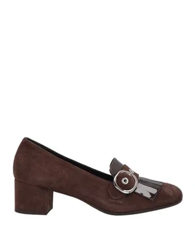 Cuoieria Woman Loafers Dark Brown Size 11 Leather