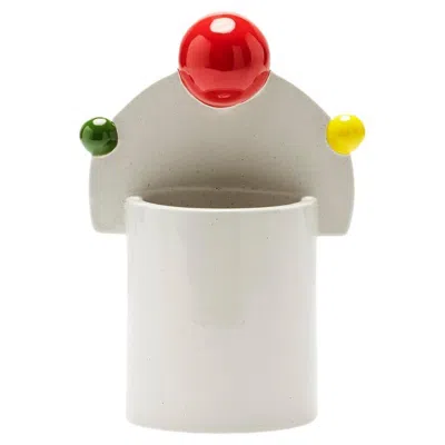 Pre-owned Cuorecarpenito Fifi- Space M Collection Italian Handcrafted Ceramic Vase Space Age Style In Transparent