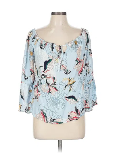 Pre-owned Cupcakes And Cashmere 3/4 Sleeve Blouse In Blue