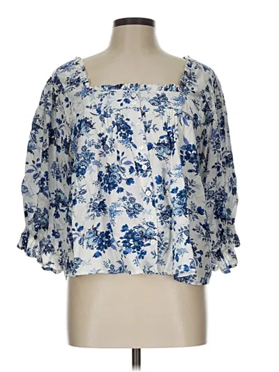 Pre-owned Cupcakes And Cashmere 3/4 Sleeve Blouse In Blue