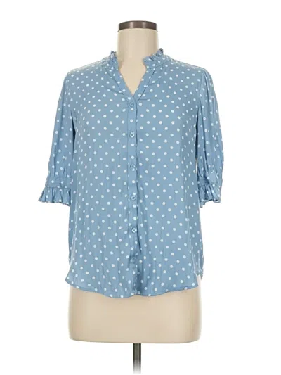 Pre-owned Cupcakes And Cashmere 3/4 Sleeve Blouse In Blue