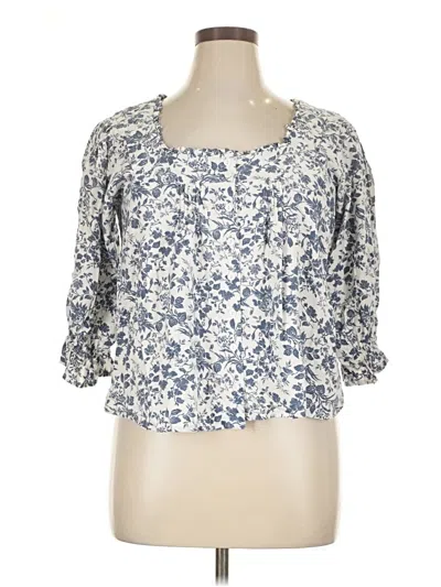 Pre-owned Cupcakes And Cashmere 3/4 Sleeve Blouse In Blue
