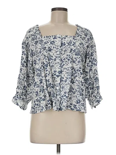 Pre-owned Cupcakes And Cashmere 3/4 Sleeve Blouse In Blue