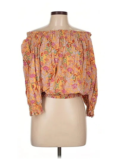 Pre-owned Cupcakes And Cashmere 3/4 Sleeve Blouse In Orange