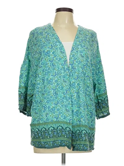 Pre-owned Cupcakes And Cashmere 3/4 Sleeve Blouse In Teal