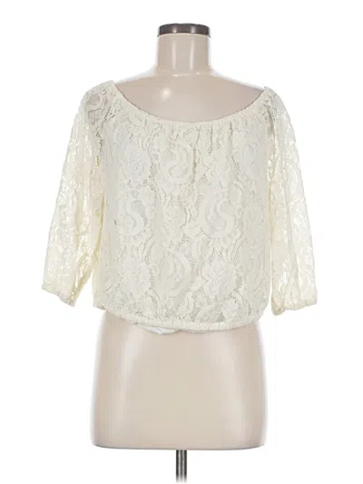 Pre-owned Cupcakes And Cashmere 3/4 Sleeve Blouse In White