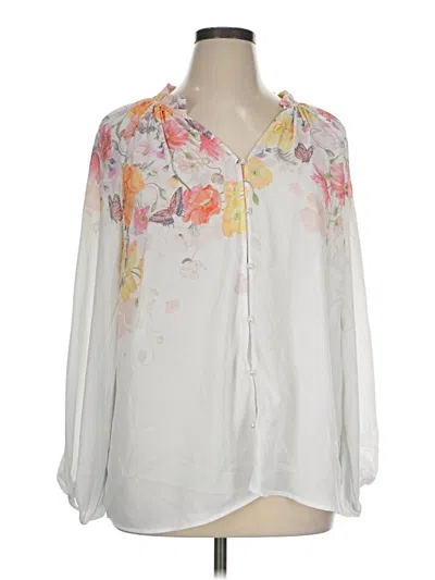 Pre-owned Cupcakes And Cashmere 3/4 Sleeve Blouse In White