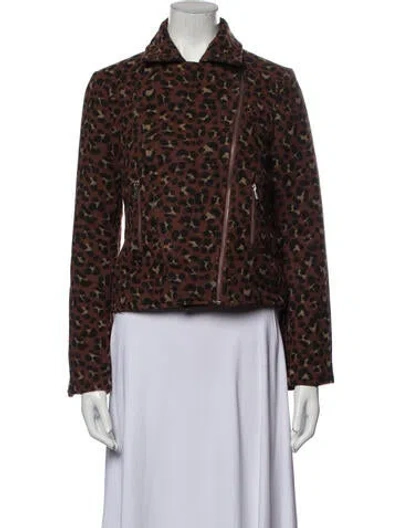 Pre-owned Cupcakes And Cashmere Animal Print Evening Jacket W/ Tags In Brown
