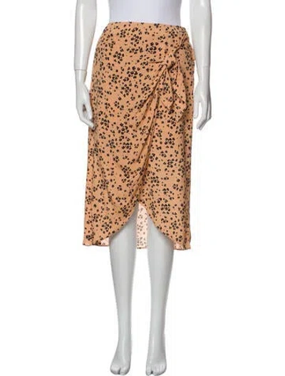 Pre-owned Cupcakes And Cashmere Animal Print Knee-length Skirt W/ Tags In Orange