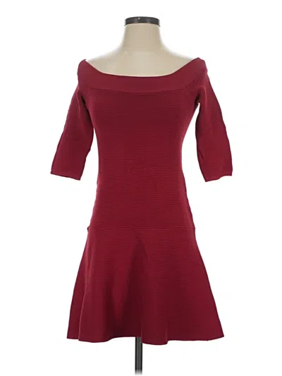 Pre-owned Cupcakes And Cashmere Casual Dress In Burgundy