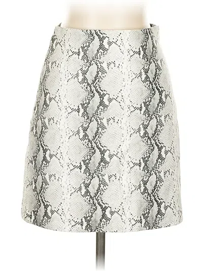 Pre-owned Cupcakes And Cashmere Faux Leather Skirt In Silver