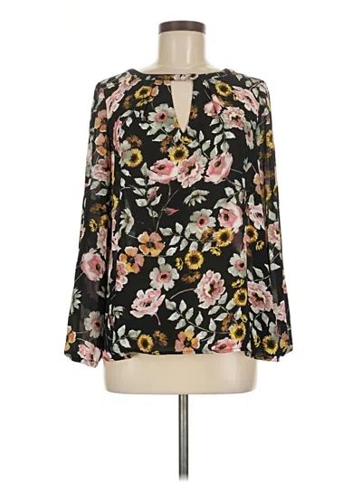 Pre-owned Cupcakes And Cashmere Long Sleeve Blouse In Black
