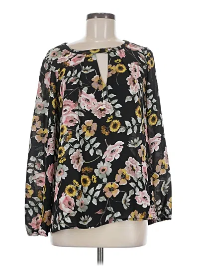 Pre-owned Cupcakes And Cashmere Long Sleeve Blouse In Black