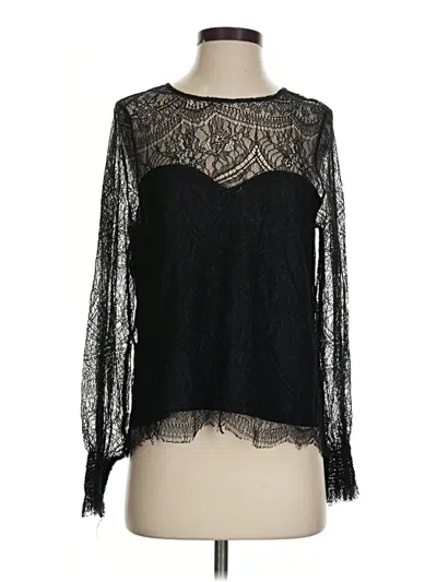 Pre-owned Cupcakes And Cashmere Long Sleeve Blouse In Black