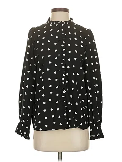 Pre-owned Cupcakes And Cashmere Long Sleeve Blouse In Black