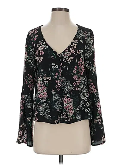 Pre-owned Cupcakes And Cashmere Long Sleeve Blouse In Black