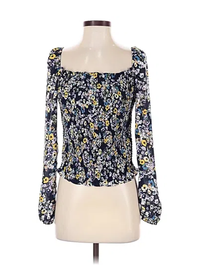 Pre-owned Cupcakes And Cashmere Long Sleeve Blouse In Blue