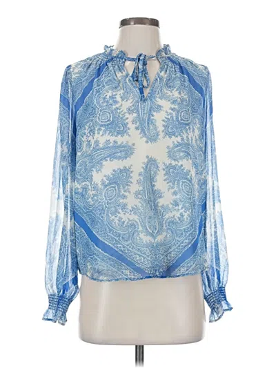 Pre-owned Cupcakes And Cashmere Long Sleeve Blouse In Blue