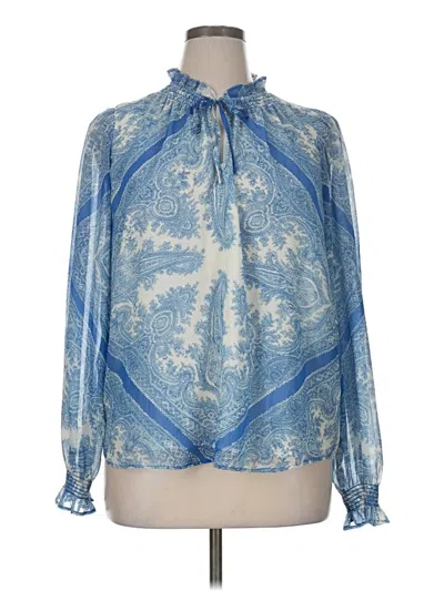 Pre-owned Cupcakes And Cashmere Long Sleeve Blouse In Blue