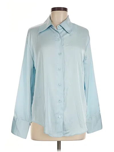 Pre-owned Cupcakes And Cashmere Long Sleeve Blouse In Blue