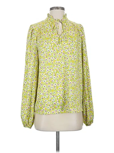 Pre-owned Cupcakes And Cashmere Long Sleeve Blouse In Green