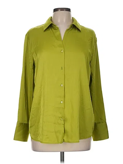 Pre-owned Cupcakes And Cashmere Long Sleeve Blouse In Green