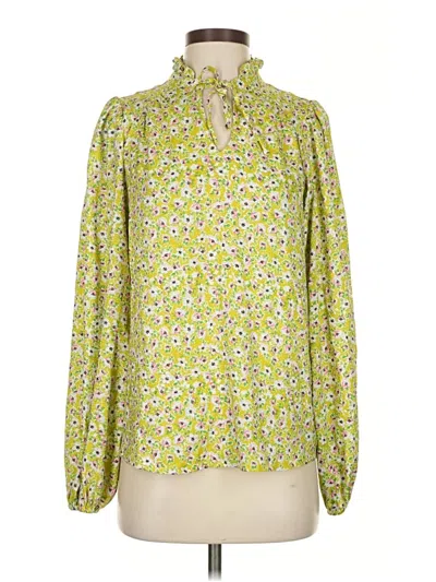 Pre-owned Cupcakes And Cashmere Long Sleeve Blouse In Green