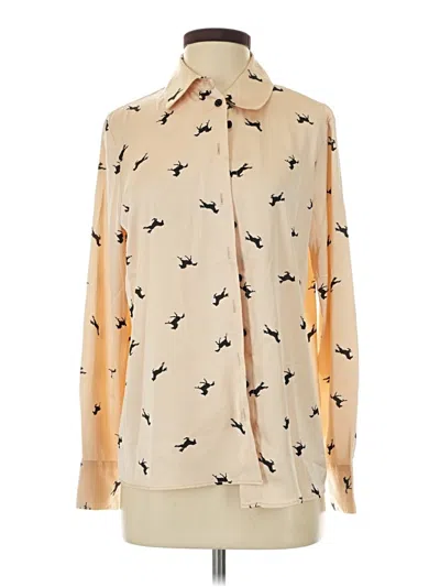 Pre-owned Cupcakes And Cashmere Long Sleeve Blouse In Ivory