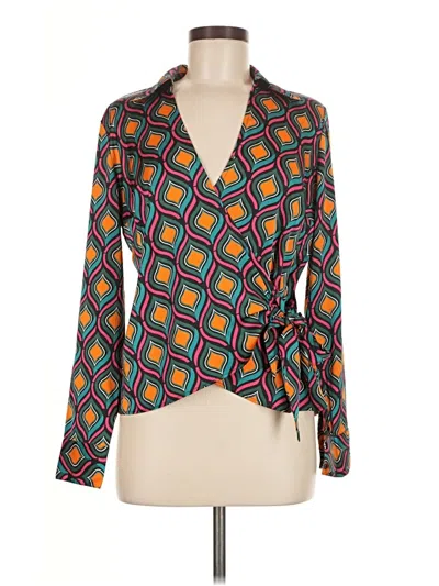 Pre-owned Cupcakes And Cashmere Long Sleeve Blouse In Orange