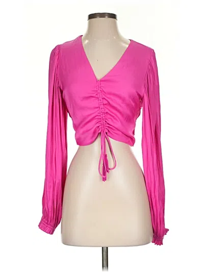 Pre-owned Cupcakes And Cashmere Long Sleeve Blouse In Pink
