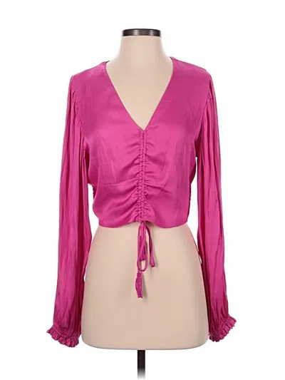Pre-owned Cupcakes And Cashmere Long Sleeve Blouse In Pink