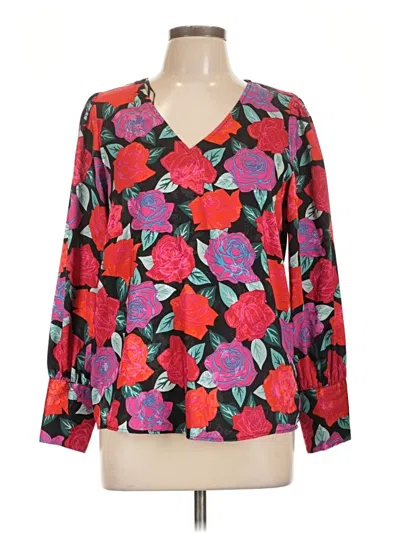 Pre-owned Cupcakes And Cashmere Long Sleeve Blouse In Red