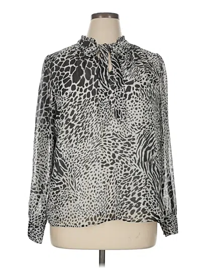 Pre-owned Cupcakes And Cashmere Long Sleeve Blouse In Silver
