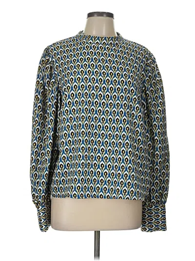 Pre-owned Cupcakes And Cashmere Long Sleeve Blouse In Teal