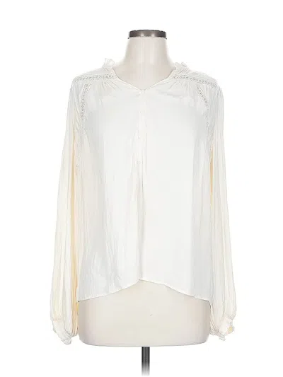 Pre-owned Cupcakes And Cashmere Long Sleeve Blouse In White
