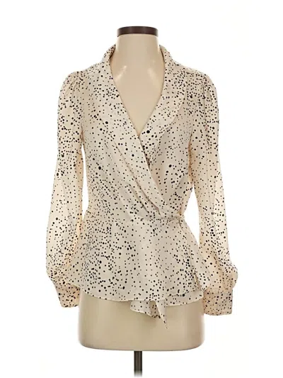 Pre-owned Cupcakes And Cashmere Long Sleeve Blouse In White