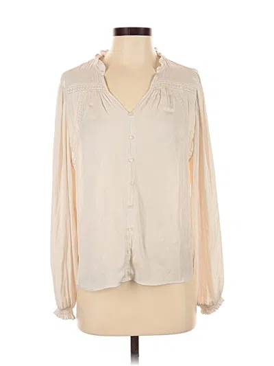 Pre-owned Cupcakes And Cashmere Long Sleeve Blouse In White