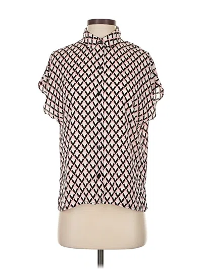 Pre-owned Cupcakes And Cashmere Short Sleeve Blouse In Brown