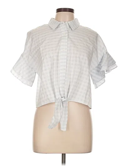 Pre-owned Cupcakes And Cashmere Short Sleeve Blouse In Gray