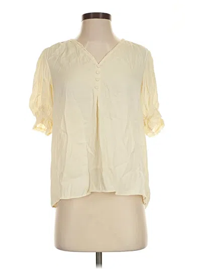Pre-owned Cupcakes And Cashmere Short Sleeve Blouse In Ivory