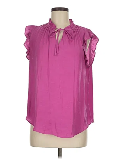 Pre-owned Cupcakes And Cashmere Short Sleeve Blouse In Pink