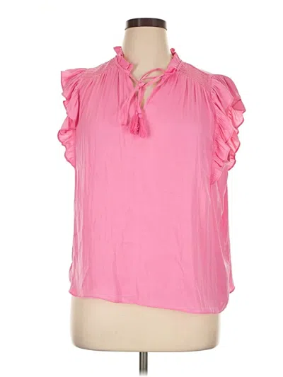 Pre-owned Cupcakes And Cashmere Short Sleeve Blouse In Pink