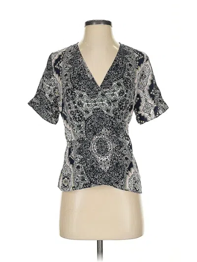 Pre-owned Cupcakes And Cashmere Short Sleeve Blouse In Silver